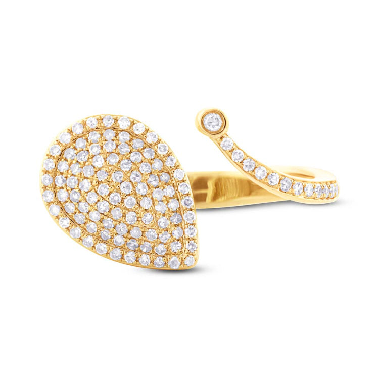 0.44ct 14k Yellow Gold Diamond Pave Lady's Ring