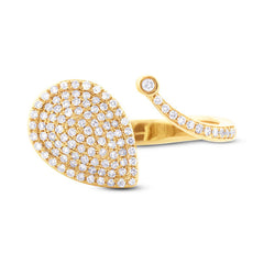 0.44ct 14k Yellow Gold Diamond Pave Lady's Ring