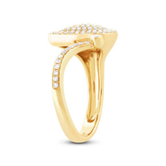 0.44ct 14k Yellow Gold Diamond Pave Lady's Ring