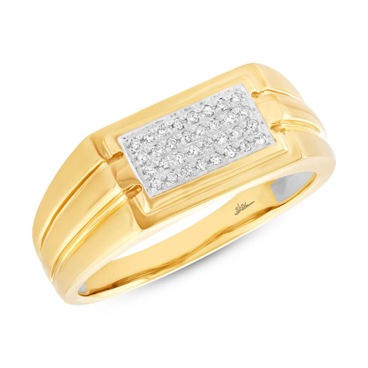 0.14ct 14k Yellow Gold Diamond Men's Ring
