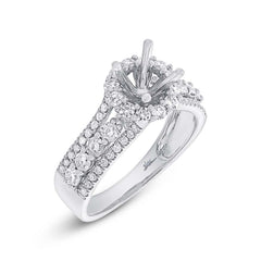 1.12ct 14k White Gold Diamond Semi-mount Ring