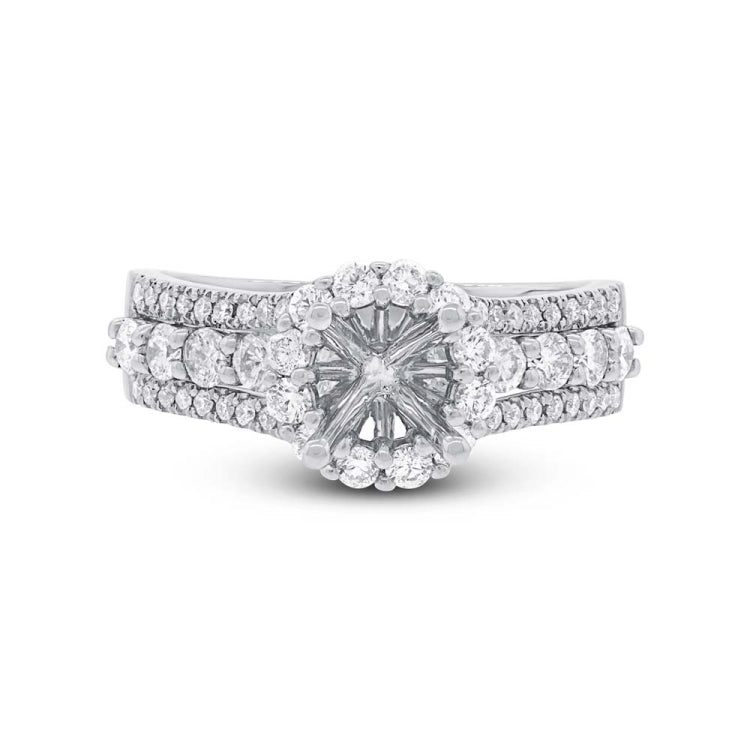 1.12ct 14k White Gold Diamond Semi-mount Ring