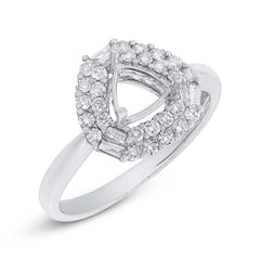 0.53ct 14k White Gold Diamond Semi-mount Ring Size 6.5