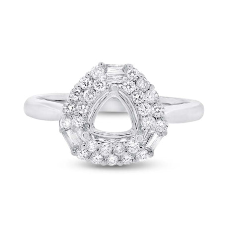0.53ct 14k White Gold Diamond Semi-mount Ring Size 6.5