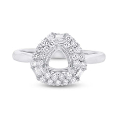 0.53ct 14k White Gold Diamond Semi-mount Ring Size 6.5