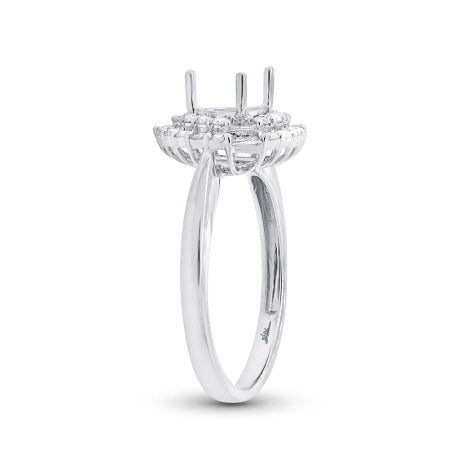 0.53ct 14k White Gold Diamond Semi-mount Ring Size 6.5