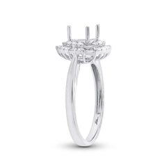 0.53ct 14k White Gold Diamond Semi-mount Ring Size 6.5