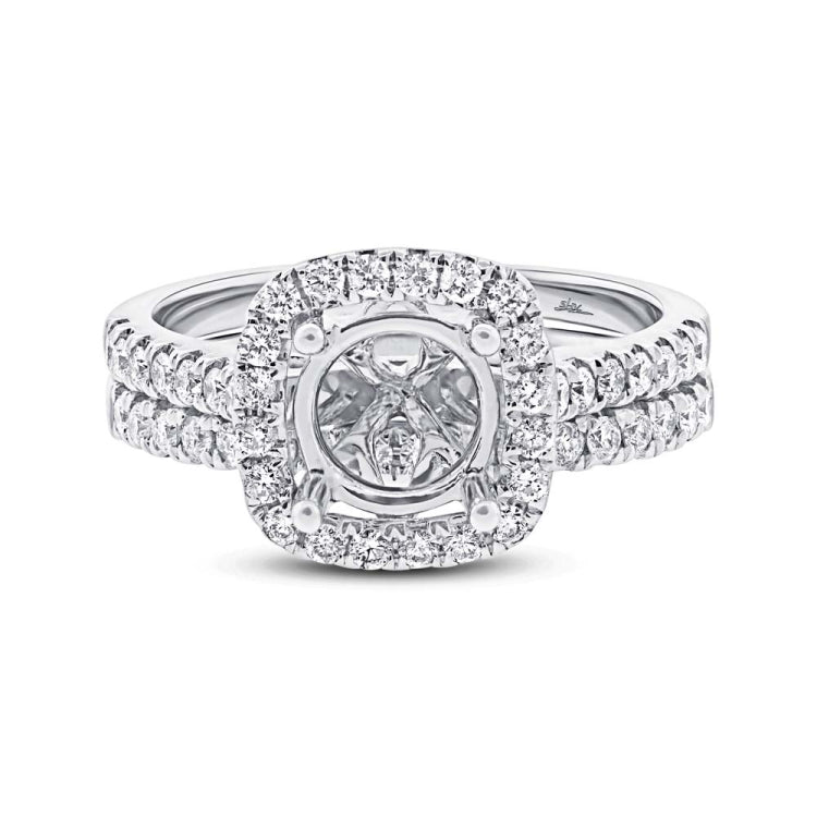 0.68ct 14k White Gold Diamond Semi-mount Ring 2-pc