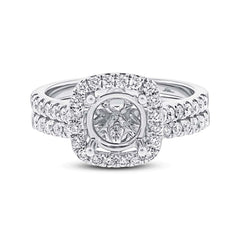 0.68ct 14k White Gold Diamond Semi-mount Ring 2-pc