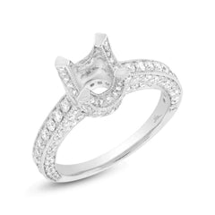 1.40ct 18k White Gold Diamond Semi-mount Ring Size 7.5