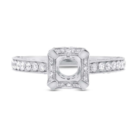 1.40ct 18k White Gold Diamond Semi-mount Ring Size 7.5