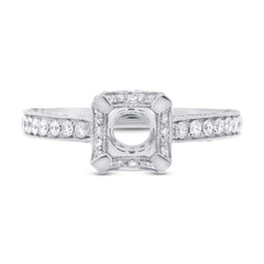 1.40ct 18k White Gold Diamond Semi-mount Ring Size 7.5