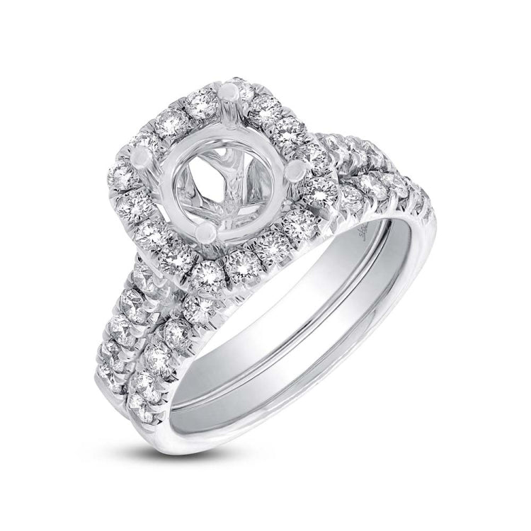 1.25ct 14k White Gold Diamond Semi-mount Ring 2-pc
