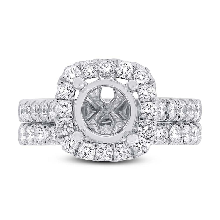 1.25ct 14k White Gold Diamond Semi-mount Ring 2-pc