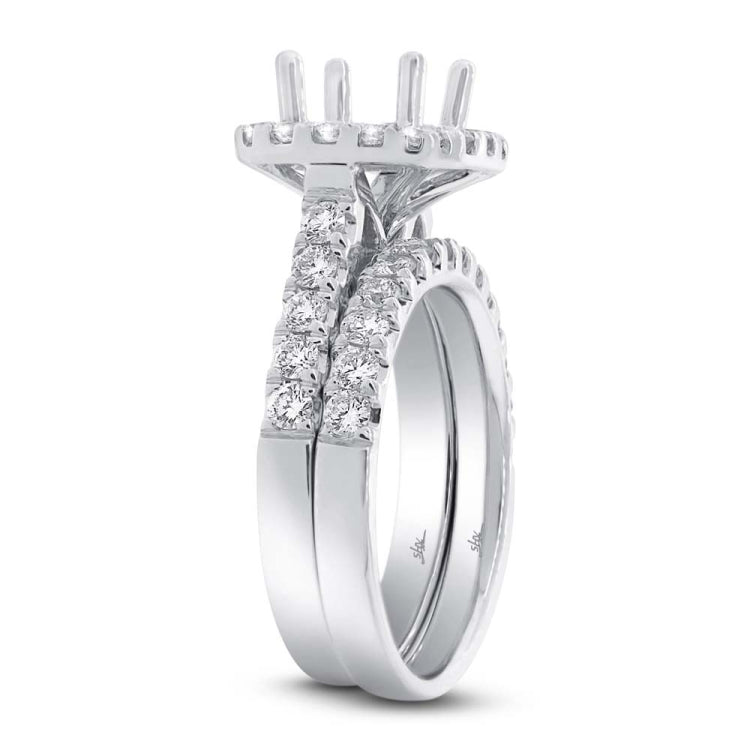 1.25ct 14k White Gold Diamond Semi-mount Ring 2-pc