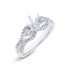 0.49ct 18k White Gold Diamond Semi-mount Ring Size 5.5