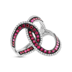 0.24ct Diamond & 0.89ct Ruby 14k White Gold Ring