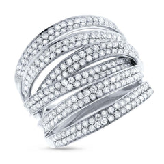 1.65ct 14k White Gold Diamond Lady's Ring Size 6.25