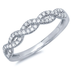 0.22ct 14k White Gold Diamond Lady's Ring Size 4.5
