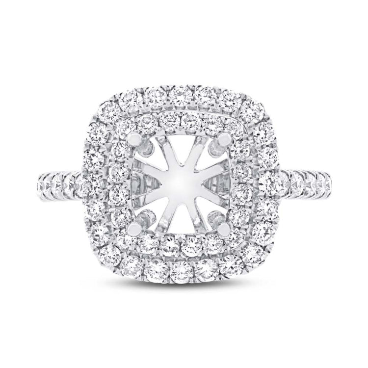 0.83ct 14k White Gold Diamond Semi-mount Ring