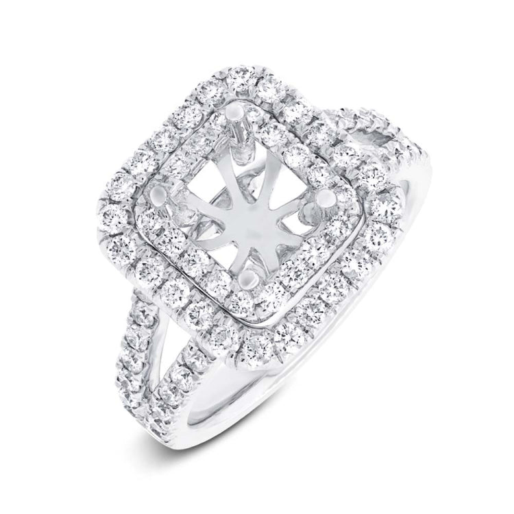 1.01ct 14k White Gold Diamond Semi-mount Ring