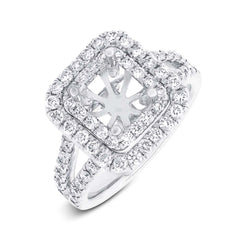 1.01ct 14k White Gold Diamond Semi-mount Ring