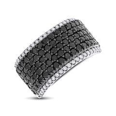 2.60ct 14k White Gold Black & White Diamond Pave Ring