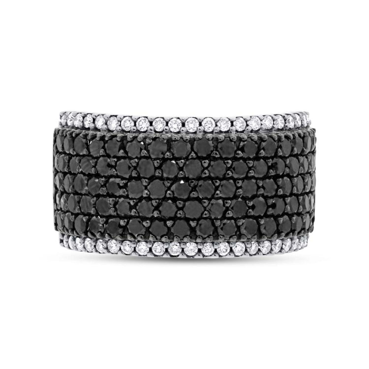 2.60ct 14k White Gold Black & White Diamond Pave Ring