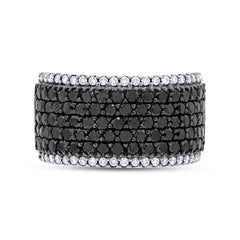 2.60ct 14k White Gold Black & White Diamond Pave Ring