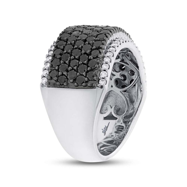 2.60ct 14k White Gold Black & White Diamond Pave Ring