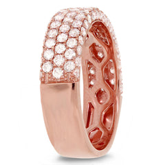 1.30ct 14k Rose Gold Diamond Lady's Pave Band Size 9.5
