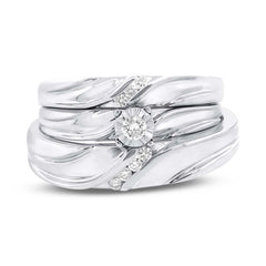 0.19ct 14k White Gold Diamond Trio Set