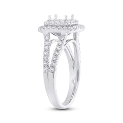 0.69ct 14k White Gold Diamond Semi-mount Ring for 4x4mm Center