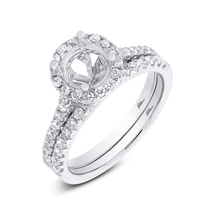 0.65ct 14k White Gold Diamond Semi-mount Ring 2-pc