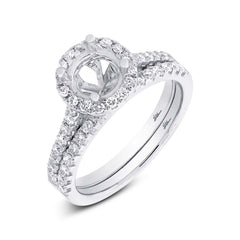 0.65ct 14k White Gold Diamond Semi-mount Ring 2-pc