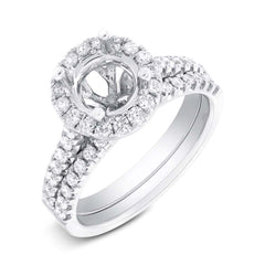 0.64ct 14k White Gold Diamond Semi-mount Ring 2-pc