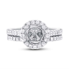 0.64ct 14k White Gold Diamond Semi-mount Ring 2-pc