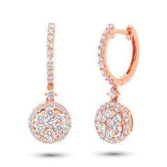 1.29ct 18k Rose Gold Diamond Earring