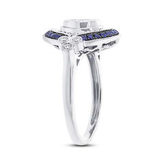 0.36ct Diamond & 0.24ct Blue Sapphire 14k White Gold Semi-mount Ring