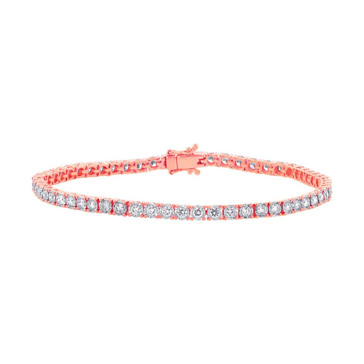 2.02ct 14k Rose Gold Diamond Lady's Bracelet