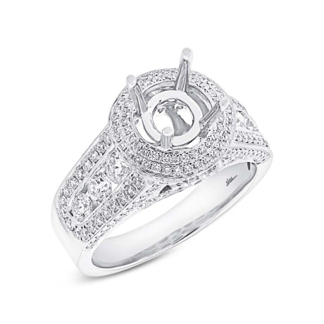 1.50ct 18k White Gold Diamond Semi-mount Ring Size 7