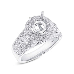 1.50ct 18k White Gold Diamond Semi-mount Ring Size 7