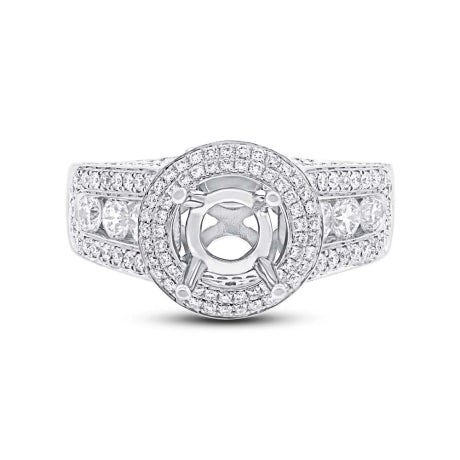 1.50ct 18k White Gold Diamond Semi-mount Ring Size 7