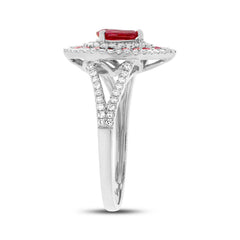 0.37ct Diamond & 0.98ct Ruby 14k White Gold Ring
