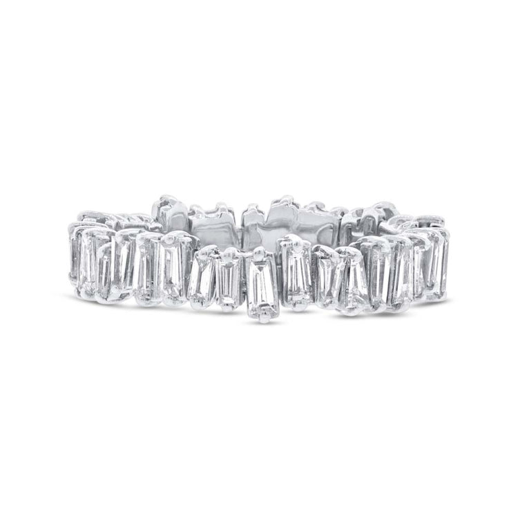 0.67ct 14k White Gold Diamond Baguette Lady's Band Size 6