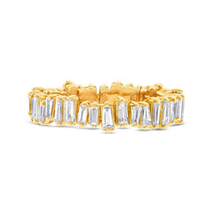 0.67ct 14k Yellow Gold Diamond Baguette Lady's Band Size 6