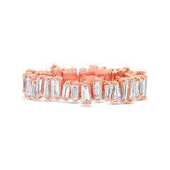0.67ct 14k Rose Gold Diamond Baguette Lady's Band Size 6