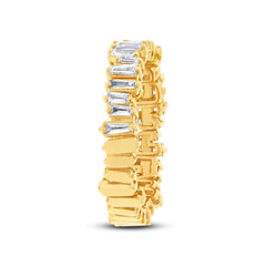 0.67ct 14k Yellow Gold Diamond Baguette Lady's Band Size 4