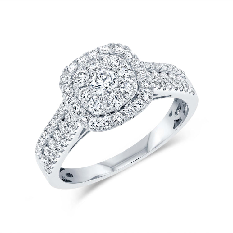 0.97Ct 14k White Gold Diamond Engagement Ring