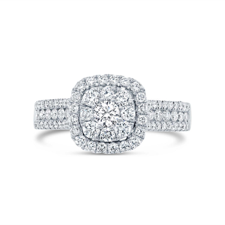 0.97Ct 14k White Gold Diamond Engagement Ring